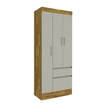 Imagem de Roupeiro 3 Ptas Oregon Ipe Rustic/Off White - Tcil Móveis