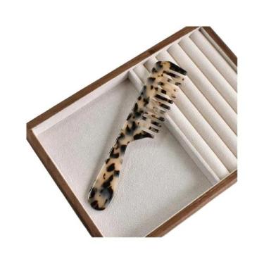 Imagem de Pente De Cabelo Feminino Multicolorido De Acetato Com Cabo Longo E Den