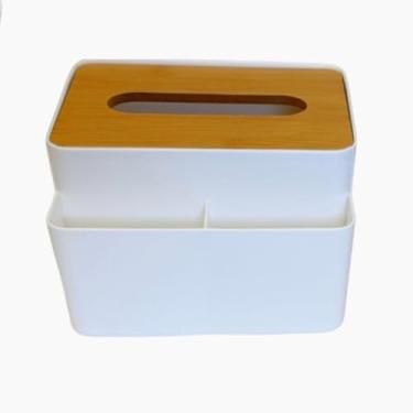 Imagem de Porta LençO de Papel，Material Mdf，Design Elegante e Esteticamente AgradáVel，FáCil de Usar，Adequado para Mesas de Jantar, Salas de Estar e Quartos(1 Branco)