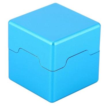 Imagem de Chiffonade Suporte de giz de piscina de alumínio de 3 cm - Mini suporte magnético portátil de giz com ponta de bilhar para manutenção de ponta de taco de bilhar (azul)