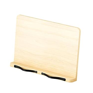Imagem de Suporte para livros de mesa Suporte de leitura de livros para leitura na cama, suporte de tablet, bandeja dobrável com clipe para laptop, livro didático, receitas, documentos, suporte (tamanho