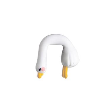 Imagem de Decoração de animais de desenho animado de resina para mesa painel de carro TV monitor ideia de presente fofa estatueta de pato 3D mini ornamento de pato de resina divertido