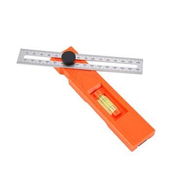 Imagem de Fafeicy Régua de Marcação Multiângulo, Ferramenta de Escrita Em Madeira de Plástico ABS Com Bolha de Nível Transparente e Marcador de Ponto Fixo, para Carpintaria, Drywall e Desenho