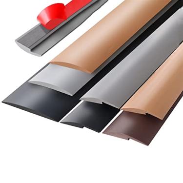 Imagem de Tira de transição de piso de carpete de 8 m L, faixa autoadesiva para porta, acabamento de borda de carpete de piso de descascar e colar, adequada para transições de limite com uma diferença de altura