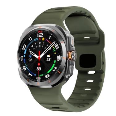 Imagem de HSPTR Para samsung galaxy assista ultra cinta 47mm acessórios pulseira cinto esporte silicone correa pulseira para galaxy watch7 ultra pulseiras(Army green)