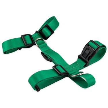 Imagem de Peitoral H Ajustável com Guia 1,30m para Cães – Confortável, Antifuga e Resistente | Coleira Peitoral para Cachorro(Verde,M)