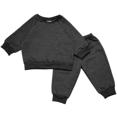 Imagem de Conjunto Moletom Bebê  Calça e Blusa Super Quentinhos  Cor Grafite. Id