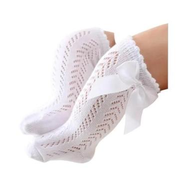 Imagem de Meias De Verão Para Meninas Bebês Até O Joelho, Meias Longas De Algodã