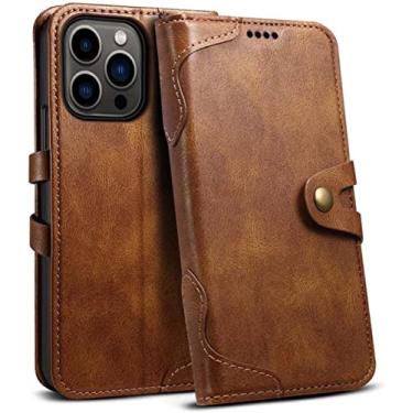 Imagem de MAALYA Capa para Apple iPhone 14 Plus 6,7 polegadas 2022, Stent Função Couro à prova de choque Clamshell Folio Phone Cover Wallet [Porta-cartão] (Cor: marrom)