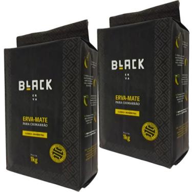 Imagem de Kit 2 Ervas Mate Chimarrão Black Erva Moagem Fina 1 Kg Tradicional Sem
