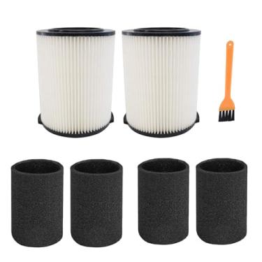 Imagem de MZY LLC Pacote com 2 filtros de substituição VF4000 para aspirador de pó Ridgid for Shop Vac, 5-20 galões + pacote com 4 capas de espuma para aspirador de pó Ridgid Wet Dry + 1 pacote de limpador de