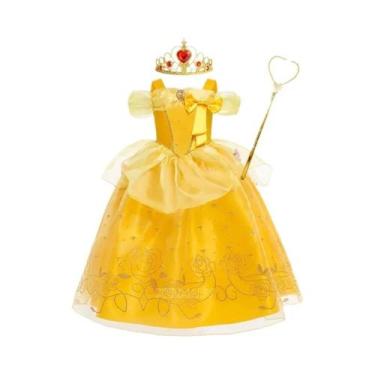 Imagem de Fantasia De Festa Para Meninas Vestidos De Princesa a Bela E a Fera Ro