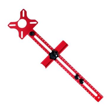 Imagem de Ｂｅｓｇａ Suporte para fresagem de ranhuras em tupia, ferramenta para marcenaria, liga vermelha, versátil, acessórios para gabarito de ferragens de armários,