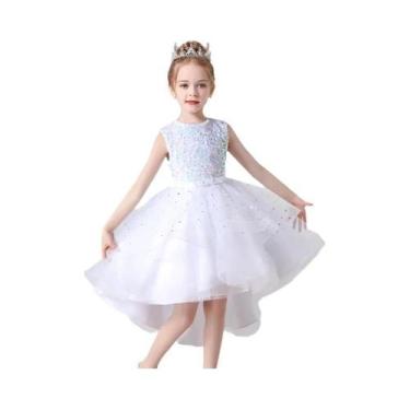 Imagem de Vestido De Casamento Sem Mangas Com Lantejoulas E Renda Para Meninas V