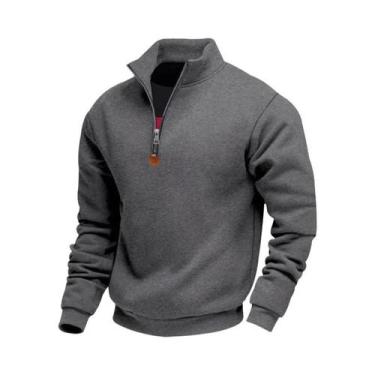 Imagem de Moletom Masculino De Fleece Com Zíper Frontal, Manga Longa, Confortáve