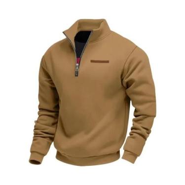 Imagem de Moletom Masculino De Fleece Com Zíper Frontal, Manga Longa, Confortáve