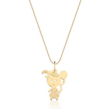 Imagem de Pingente Menina Filha Ouro 18k P118 - MAEHLER Arte Em Joias, Dourado