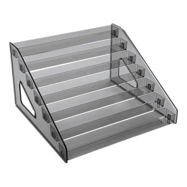 Imagem de MERIGLARE Expositor de crachás, caixa de exibição, prateleira de mesa com grande capacidade de armazenamento para miniaturas de brinquedos, cartões esportivos,