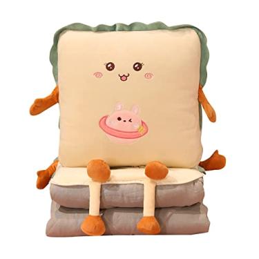 Imagem de Cobertor e Almofada Dobrável 2 em 1 para Casa Escritório Carro Sofá Acolchoado com Zíper Lateral Convertível Descanso Quente Ambiente Organizado