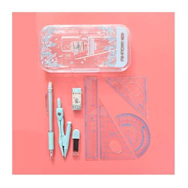 Imagem de Conjunto de bússola conjunto de régua de bússola conjunto de matemática de geometria de estudante conjunto de metal 8 peças ferramenta de desenho de bússola kit de geometria matemática conjuntos de
