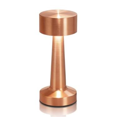 Imagem de HPUFKOT Luminária De Mesa Led Portátil, Luminária De Mesa Metálica Com 3 Níveis De Brilho, Lâmpada Recarregável Com Controle De Toque De 3 Cores, Luminária De Cabeceira Ideal Para Mesa De Cabeceira