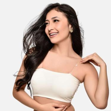 Imagem de Sutiã Top sem alça Impllus Alça Removível S/Costura, G, Off white