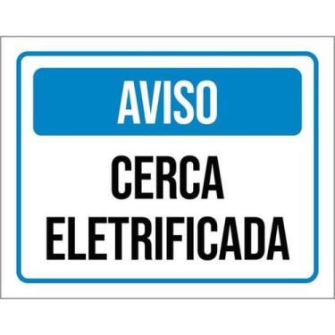 Imagem de Kit 5 Placas De Aviso Cerca Eletrificada 36X46 - Sinalizo