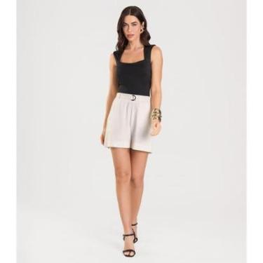 Imagem de Shorts Feminino Com Cinto Dianna Bege-Feminino