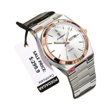 Imagem de Relógio De Pulso Masculino De Luxo À Prova d'Água Luminosa Em Aço Inox