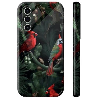 Imagem de Capa para Samsung Galaxy A16 5G fina e leve capa rígida PC design pássaros cardeal vermelho design mulheres homens carregamento sem fio anti-arranhões à prova de choque capa protetora para celular