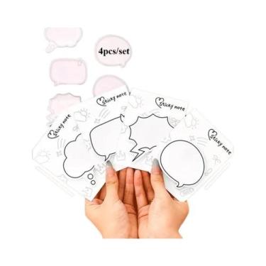 Imagem de Blocos De Notas Adesivas Minimalistas Com Bolhas De Fala Fofas, 30 Fol