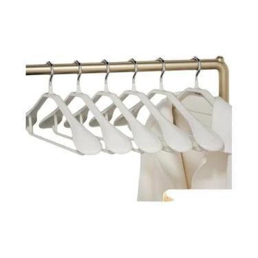 Imagem de Cabides De Ombro Largo Em Aço Inoxidável Curvados E Antiderrapantes Pa