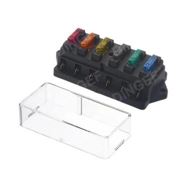 Imagem de Caixa De Fusíveis Automotiva 12V 24V Com 4, 6, 8 Ou 12 Vias, Caixa De 