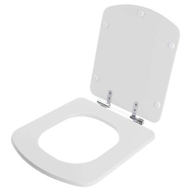 Imagem de Assento Sanitario Poliester Com Amortecedor Dama Senso Branco Para Vaso Roca