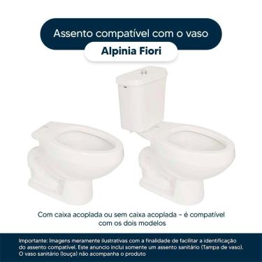 Imagem de Assento Sanitário Soft Close Alpinia Cinza Claro Para Vaso Fiori