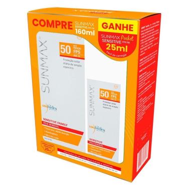 Imagem de Sunmax Sensitive Kit – Protetor Solar Facial 160ml + Protetor Solar Facial 25ml FPS 50 Kit-Unissex