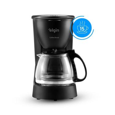 Imagem de Cafeteira Elétrica Elgin Coffee Break 15 Xícaras Preta 650W Filtro Permanente Sistema Corta-Pingo