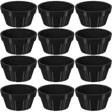 Imagem de Kit 12 Ramekin 30ml Molho Maionese Shoyu Restaurante Preto Ramequim Or