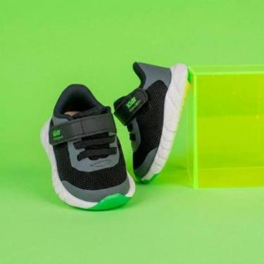 Imagem de Tênis Kidy Equilíbrio Infantil Preto Grafite Verde Conforto e Estabilidade-Masculino