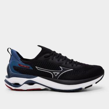 Imagem de Tênis Mizuno Wave Mirai 7 Masculino, Preto, Marinho, 41