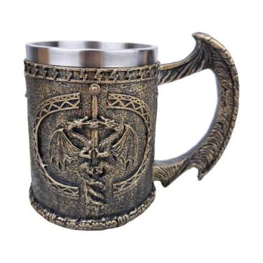 Imagem de Caneca Espada 2 Dragões De Resina - Tenda Medieval