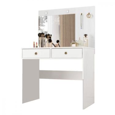 Imagem de Penteadeira Camarim Com Espelho Ideal 2 Gavetas Moval Branco