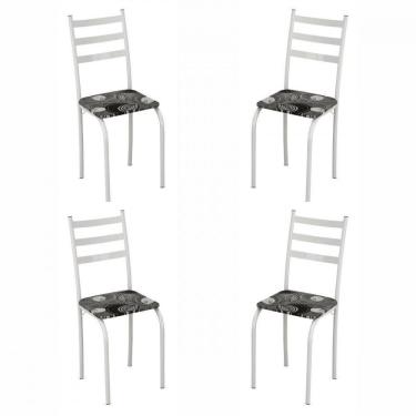 Imagem de Conjunto Com 4 Cadeiras Maraba Liso Branco Assento Paraopeba Teixeira Branco