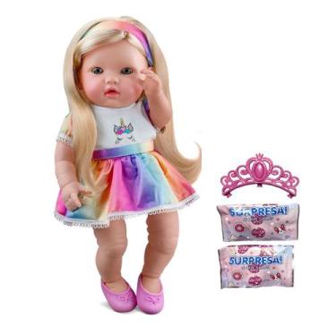 Imagem de Boneca Reborn Unicórnio Long Hair Vinil Cheirinho E Acess. Surpresas 3