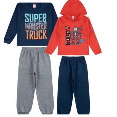 Imagem de KIT composto por 2 conjuntos de moletom SORTIDOS com e sem capuz roupa