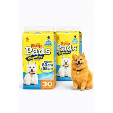 Imagem de Kit 2 Tapete Higienico Para Caes C/ 30 unidades 65cm x 50cm - stop pad