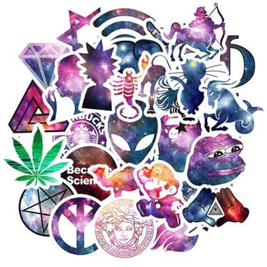 Imagem de Conjunto de adesivos Star Sky Galaxy Frog Alien Cartoon PVC x36 - Yiwe