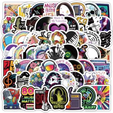 Imagem de Adesivos Music Notes Times em vinil impermeável 100 unidades - yiweisa