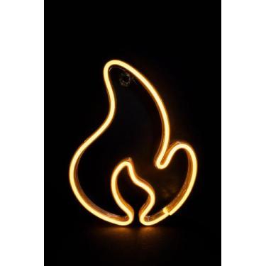 Imagem de Luminária Neon LED Formato Fogueira Vibrante para Decoração Festa - - 