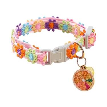 Imagem de Coleira Colorida De Renda Com Flor Para Gatos E Cães, Joia Com Sino, C